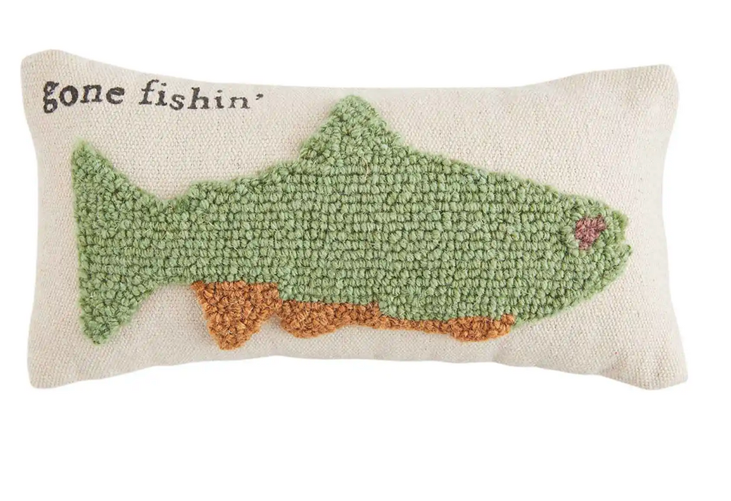 Fish Mini Hook Pillow 6x12