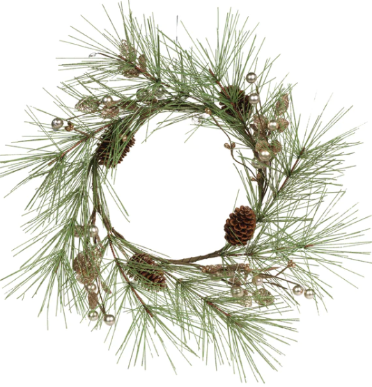 Needle Pine Tree Pick w/ Glitter Branch and Pinecones 10