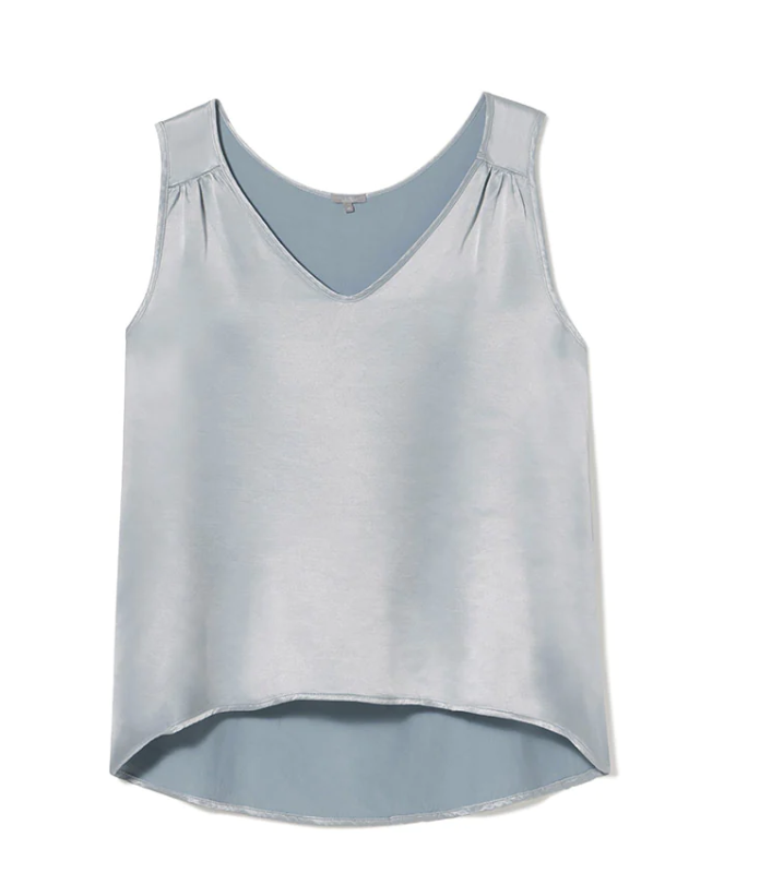 Jill V Neck Satin Tank