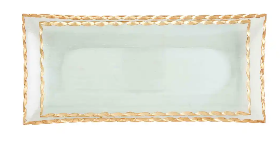 Gold Edge Glass Tray