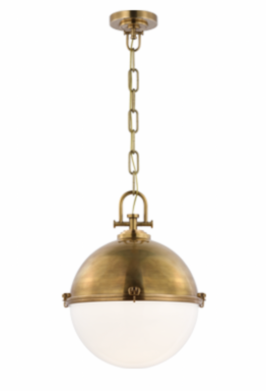 Adrian XL Globe Pendant in Antique Burnished Brass