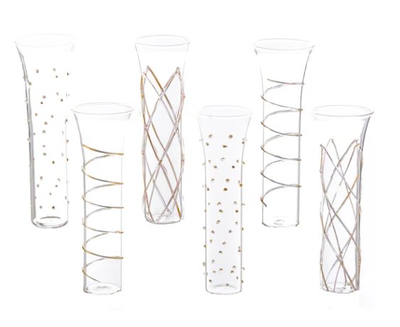 Razzle Dazzle Champagne Flutes w/ Gold Accents