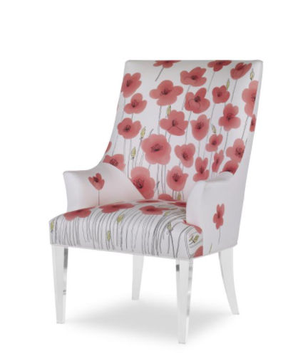 Victoria Acrylic Legged Wing Chair